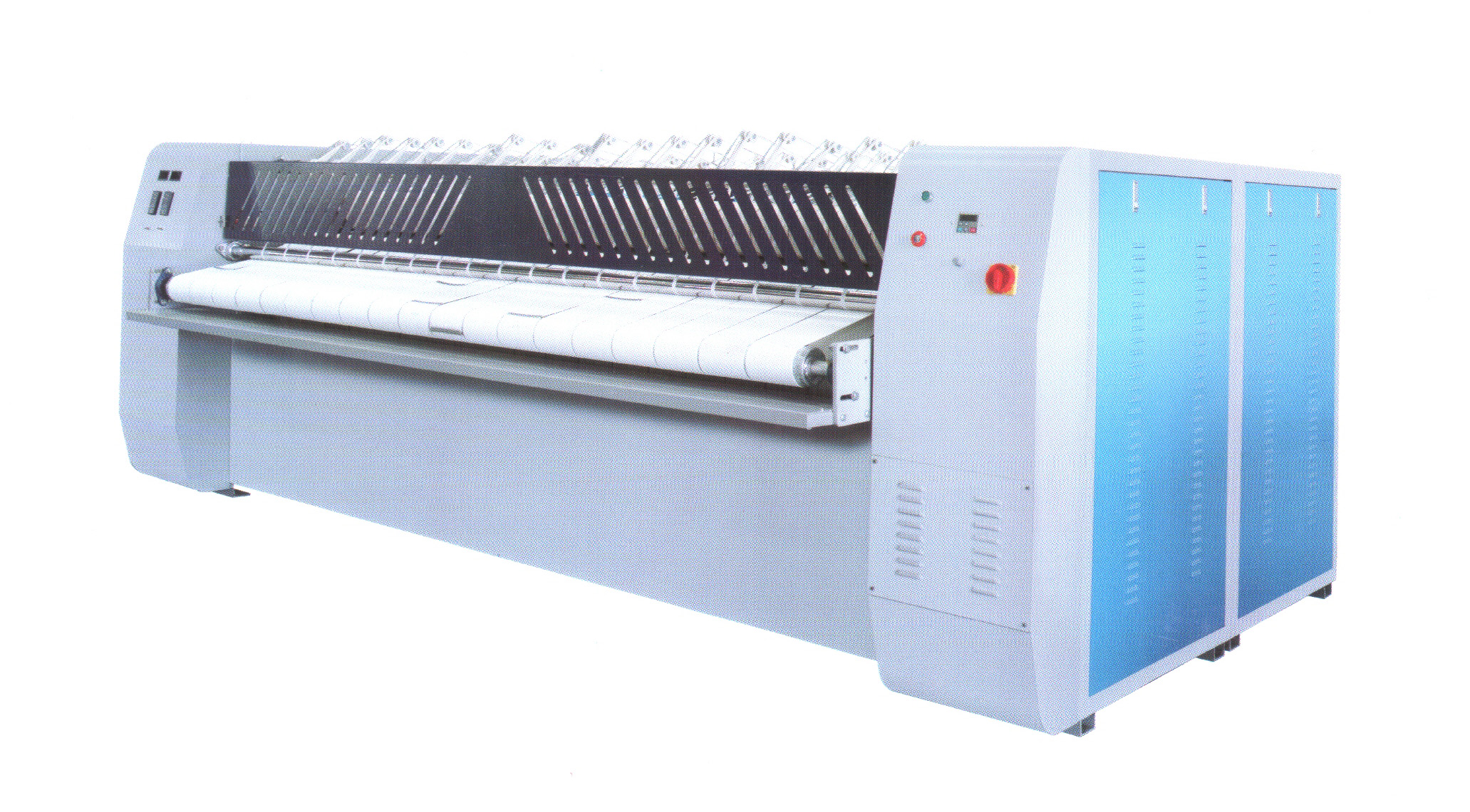 我司洗滌廠設(shè)備中的燙平機 我司洗滌廠設(shè)備中的燙平機